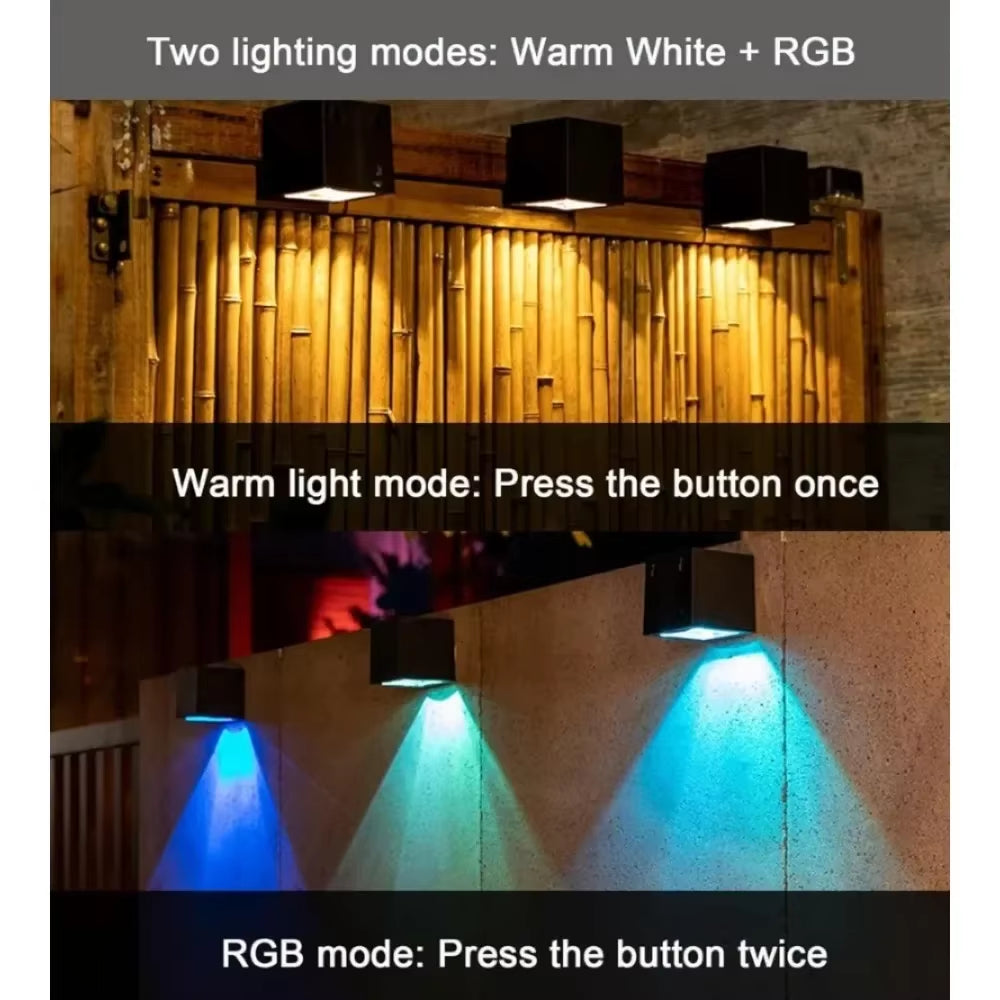 Solar Lights for Outdoor Solar Wall Lights Garden LED Solar Light Wireless Waterproof Fence Lighting for Porch Path Garage