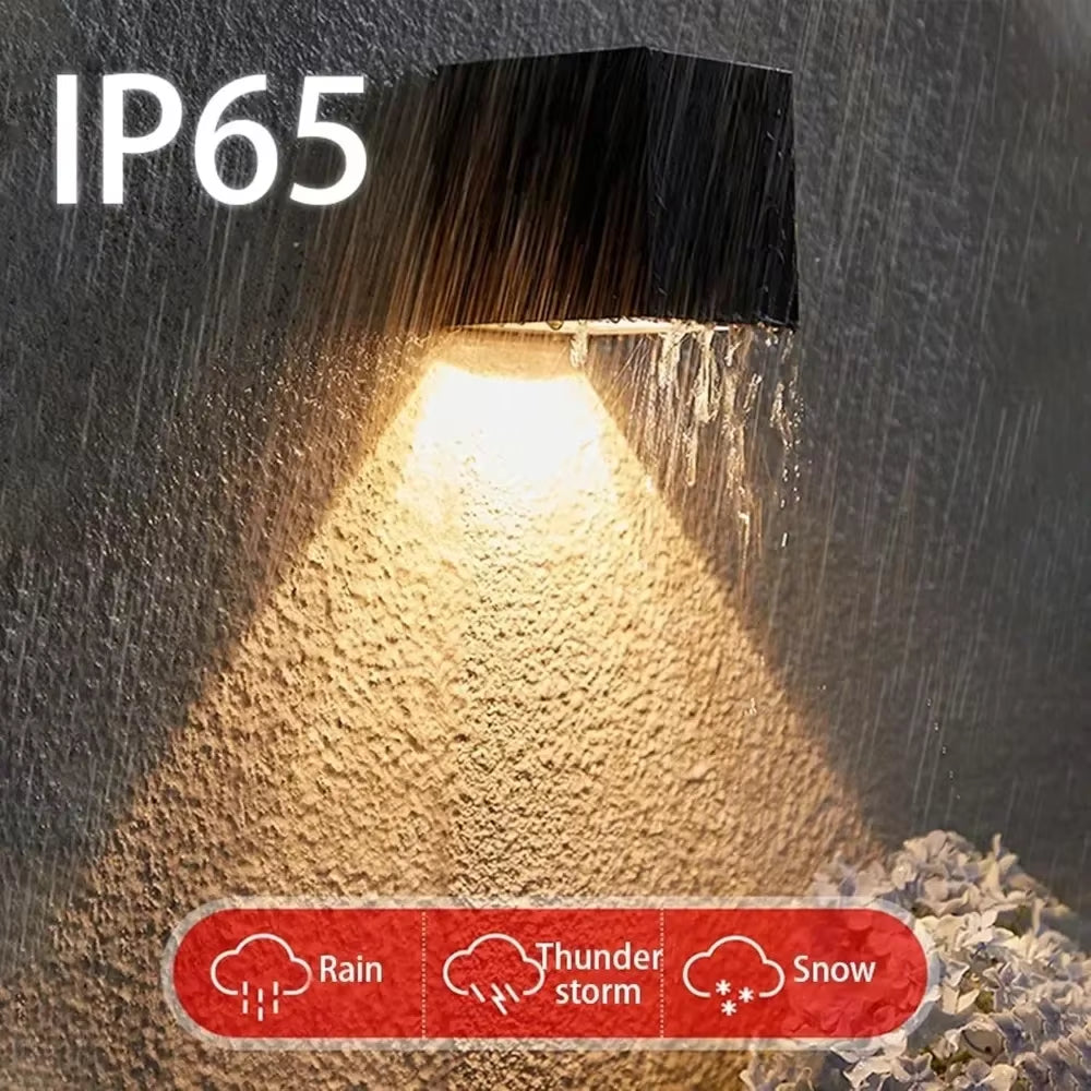 Solar Lights for Outdoor Solar Wall Lights Garden LED Solar Light Wireless Waterproof Fence Lighting for Porch Path Garage