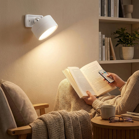 Rechargeable Magnetic LED Wall Light - 360° Rotation - Remote Control - ZERO Drilling Necessary