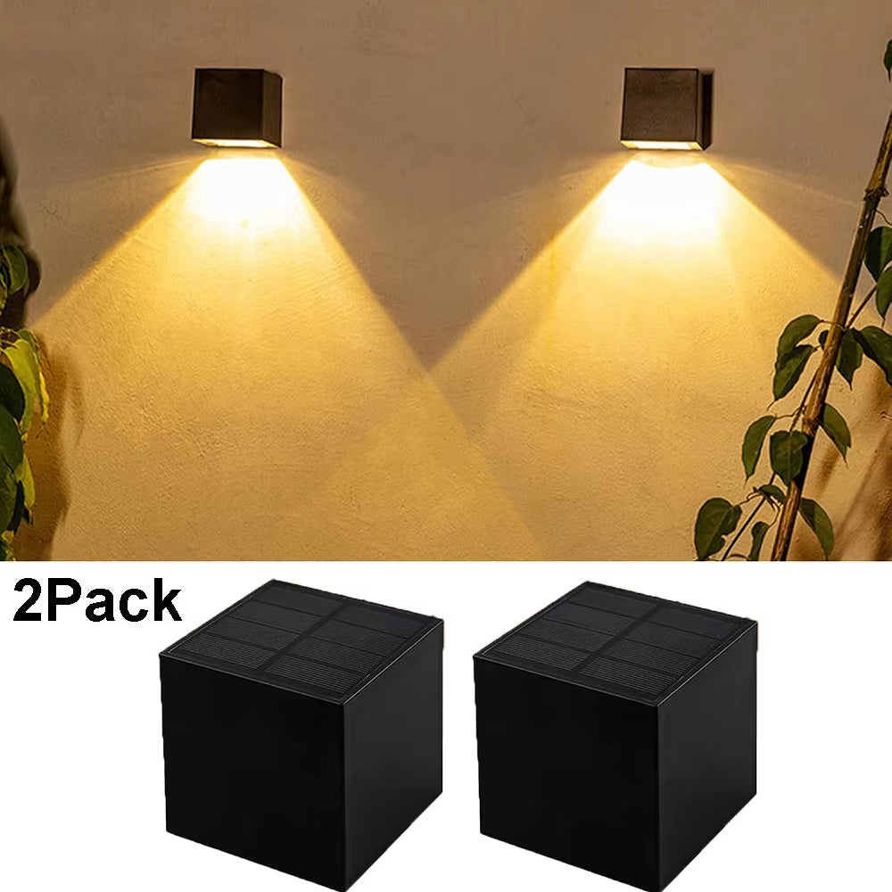 Solar Lights for Outdoor Solar Wall Lights Garden LED Solar Light Wireless Waterproof Fence Lighting for Porch Path Garage
